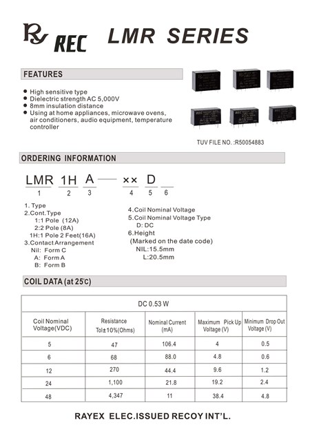 LMR SERIES - RAYEX ELECTRONICS CO., LTD.